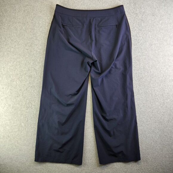Athleta Pants Womens 14P Blue Gramercy Track Trouser Snap Hem Office Commute - Picture 14 of 15